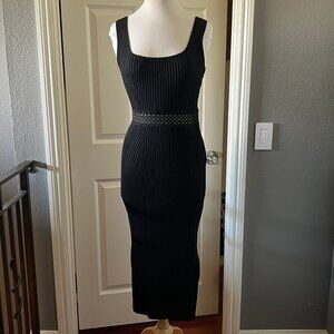 HOUSE OF HARLOW 1960 Rib Knit Midi Dress w/ Cutout Waist Size M